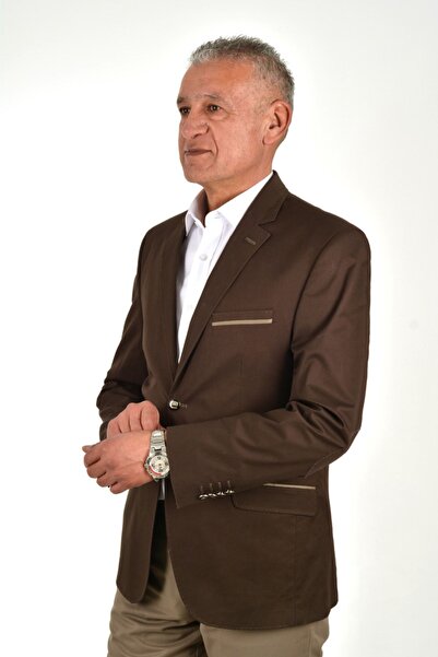 Presto Men's Satin Slimfit Embroidered Jacket Brown 1225-400