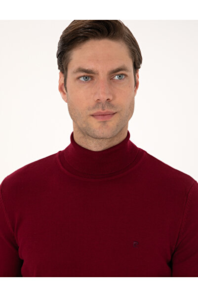 Pierre Cardin Vişne Slim Fit Balıkçı Yaka Basic Triko Kazak 50314202-VR223