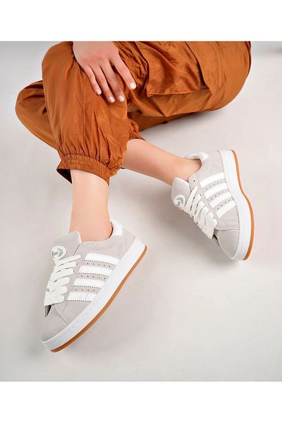 homiro Unisex Lace-Up Orthopedic Sports Sneaker Shoes-Smoked White