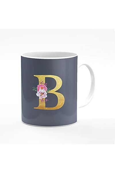 Stylizedd Designer Printed Coffee Mug 11oz Ceramic Personalised Gift Mugs Cup - Custom Monogram Init