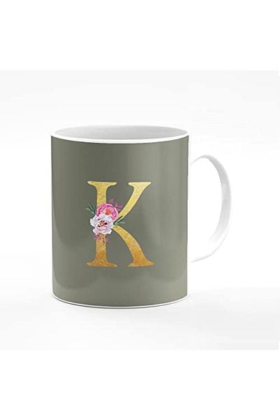 Stylizedd Designer Printed Coffee Mug 11oz Ceramic Personalised Gift Mugs Cup - Custom Monogram Init