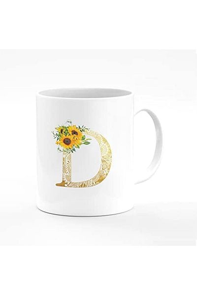 Stylizedd Designer Printed Coffee Mug 11oz Ceramic Personalised Gift Mugs Cup - Custom Monogram Init