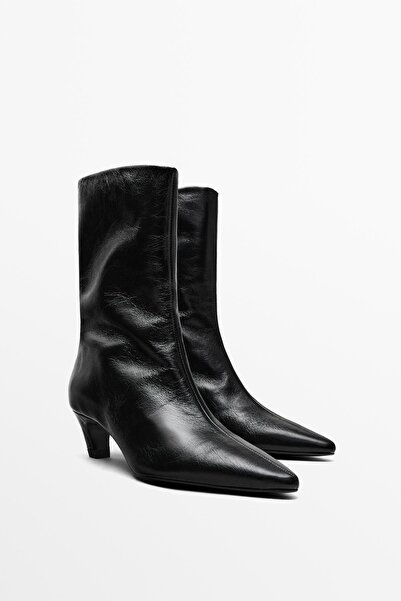 Massimo Dutti Deri topuklu bot