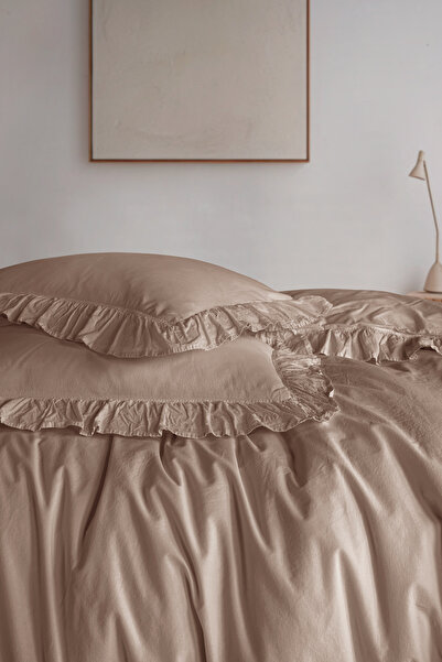 Naturel Collection Ruffled Single Stonwashed Duvet Cover Set 100% Cotton