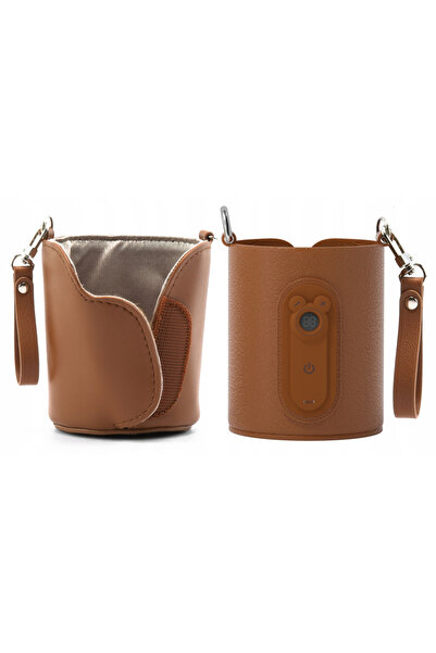 Kidnort Incalzitor portabil pentru biberoane Varm Brown, diametru 8 cm, cu re...