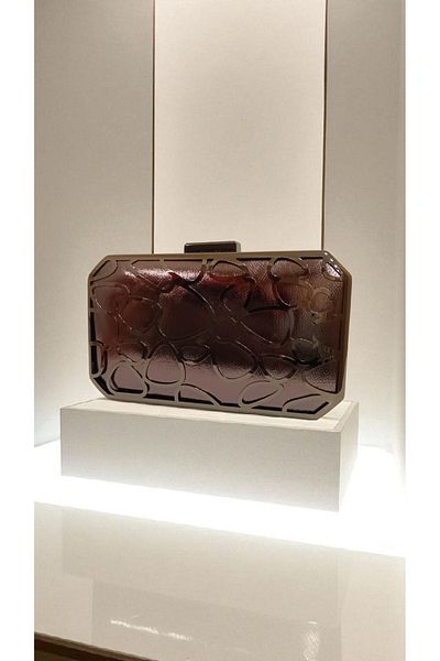 Butik Beyabags Anthracite Metal Evening Dress Bag