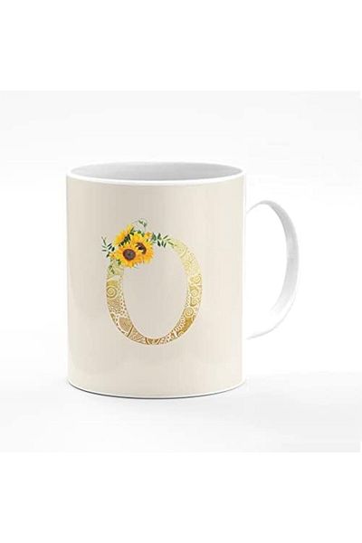 Stylizedd Designer Printed Coffee Mug 11oz Ceramic Personalised Gift Mugs Cup - Custom Monogram Init