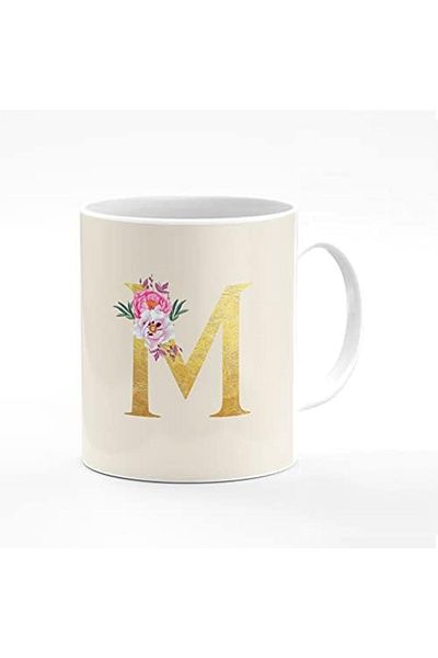 Stylizedd Designer Printed Coffee Mug 11oz Ceramic Personalised Gift Mugs Cup - Custom Monogram Init