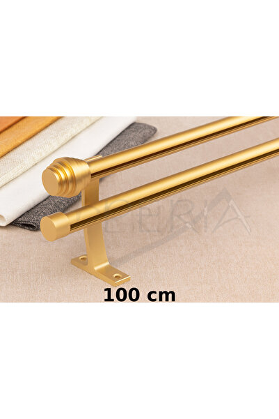 Peria Perde Sistemleri Alüminyum Sarı İki Kanallı Rustik