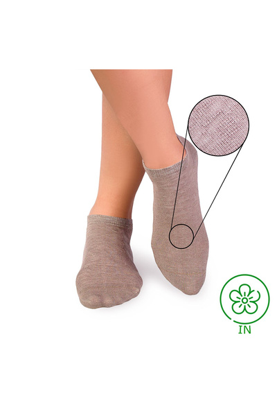 Pirin Hill Short linen and cotton socks LINEN SNEAKER SOCKS Grey