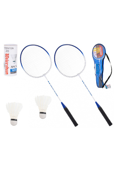 OEM Set Rachete de badminton cu fluturasi si husa Ikonka Blue