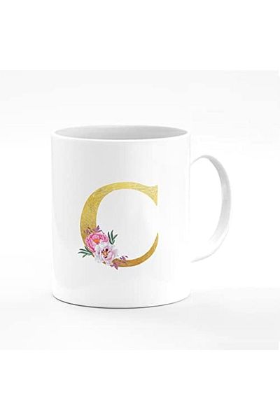 Stylizedd Designer Printed Coffee Mug 11oz Ceramic Personalised Gift Mugs Cup -Custom Monogram Initi