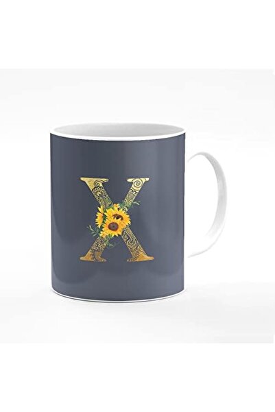 Stylizedd كوب قهوة مطبوع عليه تصميم خاص، 11 أونصة، أكواب سيراميك للهدايا الشخصية - حرف واحد فقط