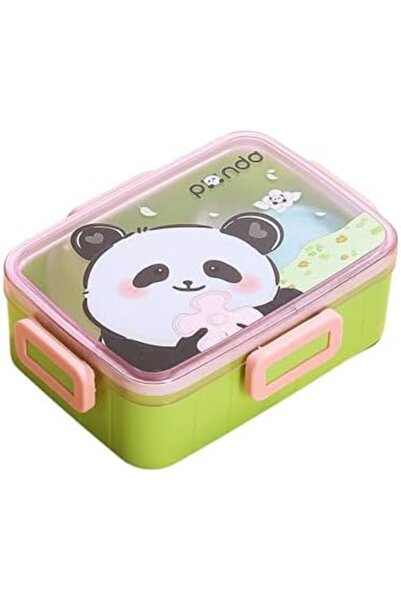Twisoo Cute Cartoon Pattern Plastic Lunch Box for Kids, BPA-Free Bento Tiffin Box with 2 Compartment