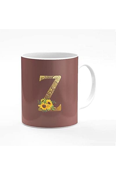 Stylizedd Designer Printed Coffee Mug 11oz Ceramic Personalised Gift Mugs Cup -Custom Monogram Initi
