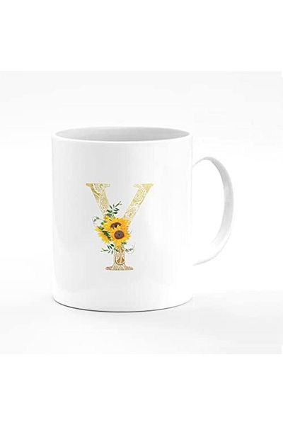 Stylizedd Designer Printed Coffee Mug 11oz Ceramic Personalised Gift Mugs Cup - Custom Monogram Init
