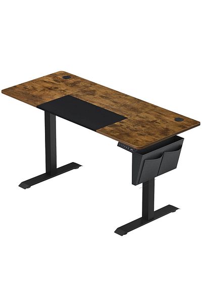 SONGMICS Desk with electric height adjustment, 4 height memory, 60x140x(72-120)cm, rustic brown