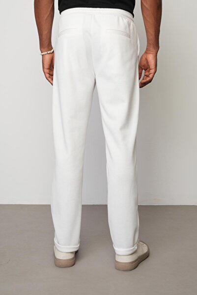 STYLE BOSS Beyaz Regular Fit Erkek Duble Paça Pantolon E1029