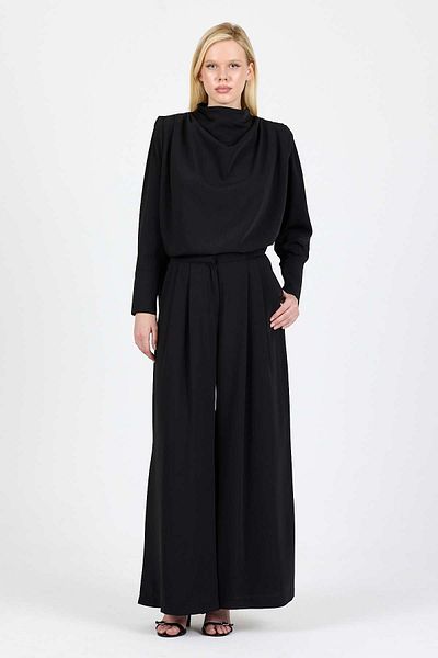 Merve DAĞLI Amanda Pili Black Pants