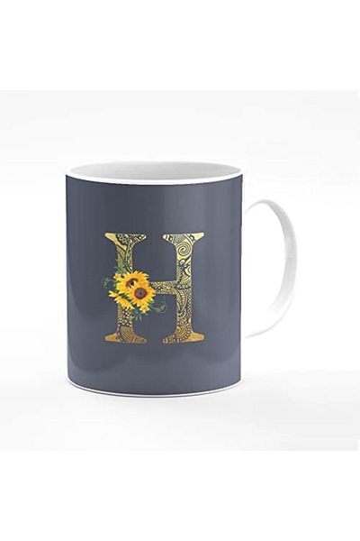 Stylizedd Designer Printed Coffee Mug 11oz Ceramic Personalised Gift Mugs Cup -Custom Monogram Initi