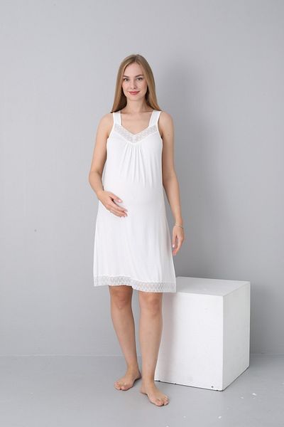 Miss Dünya Lissa Lace Detailed Strap Maternity and Maternity Midi Length Nightgown