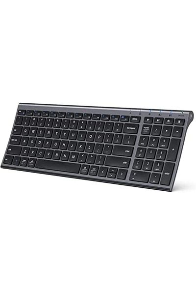 iClever BK10 Bluetooth Keyboard - Universal Wireless & Rechargeable Ultra-Slim with Number Pad, Ergo