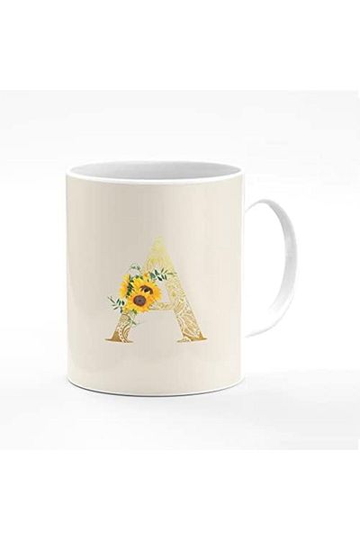 Stylizedd Designer Printed Coffee Mug 11oz Ceramic Personalised Gift Mugs Cup - Custom Monogram Init