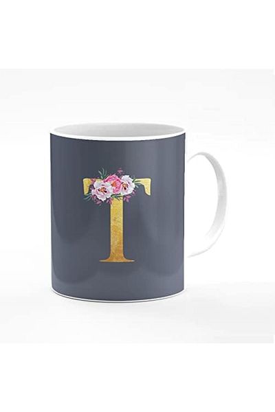 Stylizedd Designer Printed Coffee Mug 11oz Ceramic Personalised Gift Mugs Cup - Custom Monogram Init