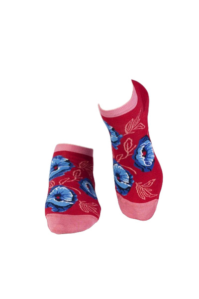 Pirin Hill Bamboo short socks Flowers Red