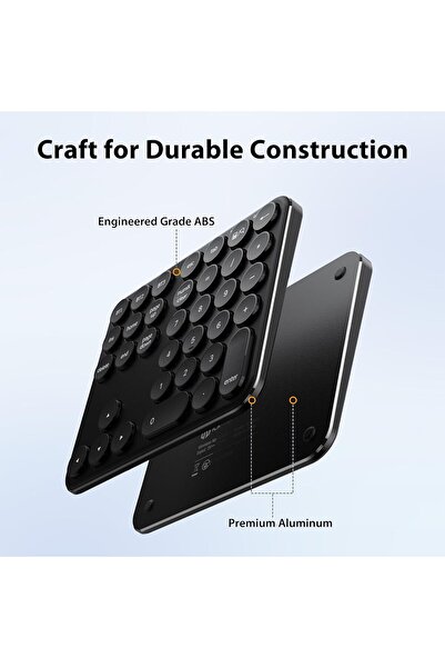 iClever KP11 Bluetooth Number Pad - Wireless 35-Key Rechargeable Numeric Keypad