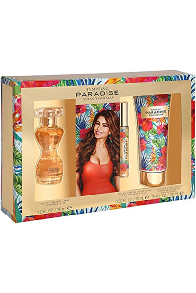 Sofia Vergara مجموعة عطر الجنة المغرية للنساء 30 مل مع عطر رول أون 100 مل مع عطر لامع
