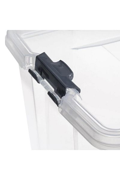 divendi-ro Storage box, with lid, plastic, capacity 30L, transparent