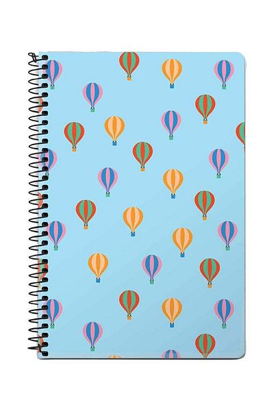 Stylizedd Hot Balloons A5 Spiral Notebook Blue