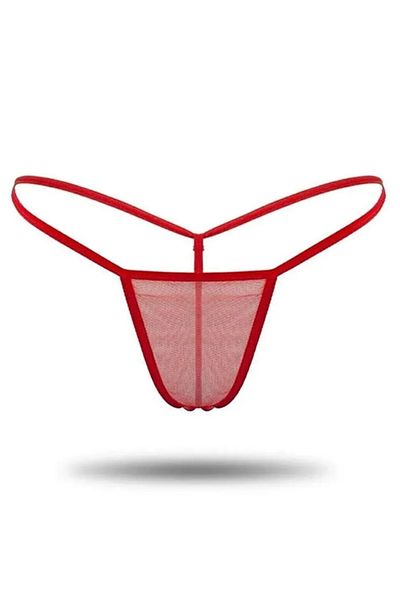Cicişim Red 3-Piece See-Through Plus Size Option Thong String Inner Wear