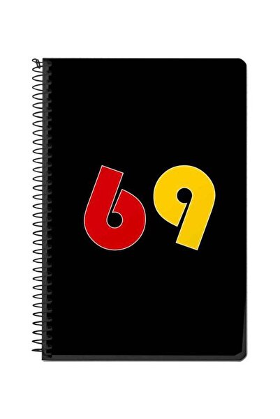 Stylizedd A5 69 Printed Spiral Bound Notebook Black/Red/Yellow