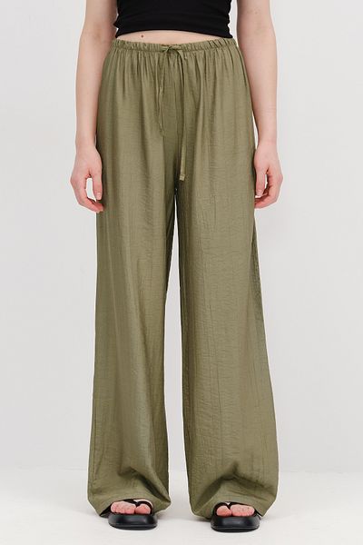 Addax Wide Leg Trousers with Waist Rope Tie Pn10450-K7