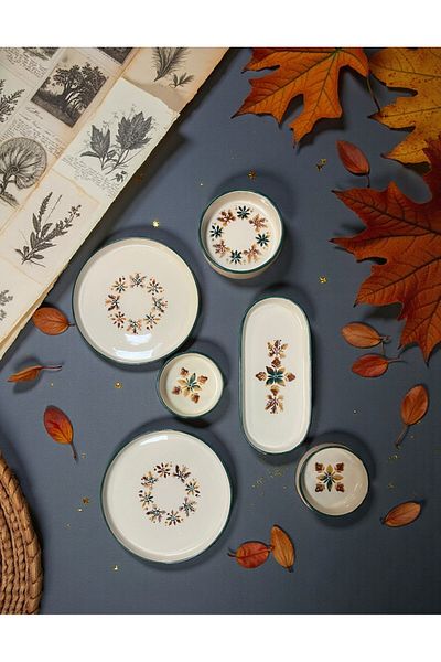 FH finehome Blossom 14 Piece Breakfast Set for 6 People