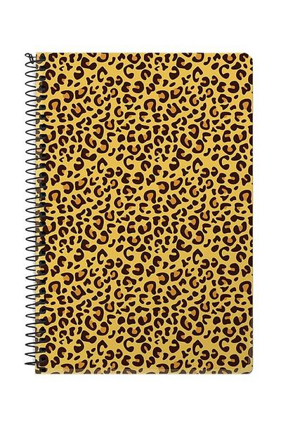 Stylizedd Leopard Skin Print A5 Spiral Notebook Brown/Yellow