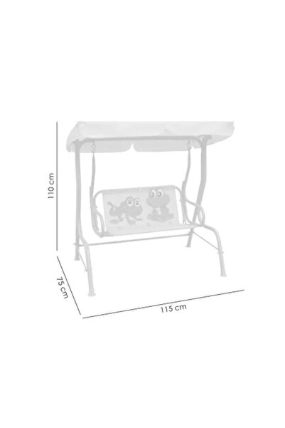 Strend Pro Dětská houpačka, zelená, design žáby, 115 x 75 x 110 cm, Sandia