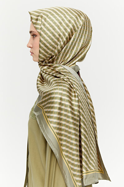 Setrms Geometrik Desenli İpek Şal