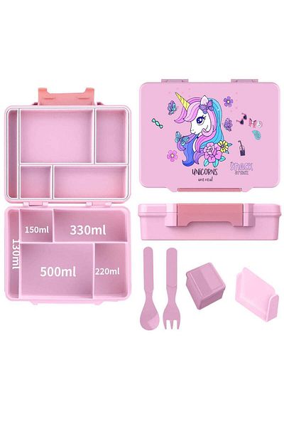 Snack Attack Lunch Box for Kids School, Children Lunch Box with Compartments, Bento Box Children, Le