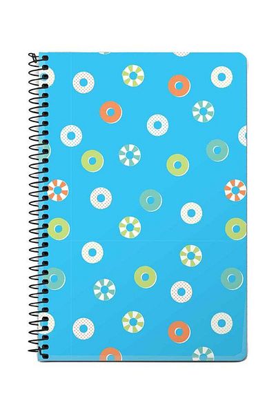 Stylizedd Loopy Hoops A5 Spiral Notebook Blue/White