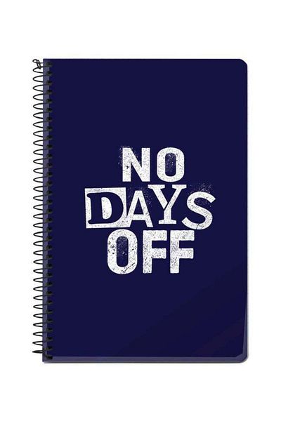 Stylizedd A5 No Days Off Printed Spiral Bound Notebook Blue/White