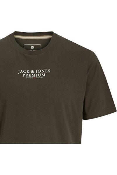 Jack & Jones Tricou JACK & JONES Μπλούζα Bluarchie Crew - 12217167-Μαύρο Ελαιώδες