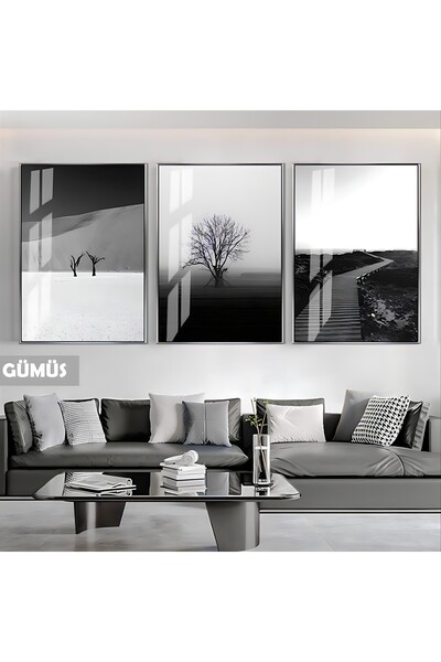 Harika bir ev HARİKABİREV|SİYAH&BEYAZ SET GÖL-ÇÖL KOMBİNİ|ÇERÇEVELİ CAM TABLO...