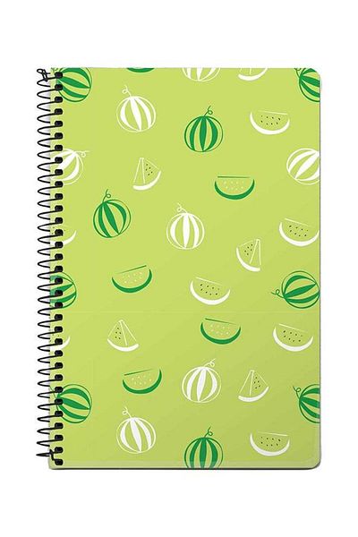 Stylizedd Watermelon Bits A5 Spiral Notebook Green/White