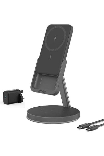 Anker Wireless Charger (MagGo), 633 2-in-1 Wireless Charging Station, Detachable 5000mAh Power Bank