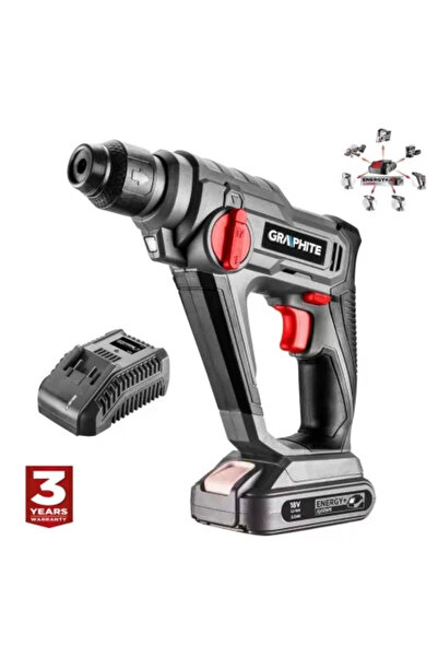 graphite Rotopercutor, SDS Plus, cu acumulator 4 Ah, incarcator 18 V Li-ion, ...