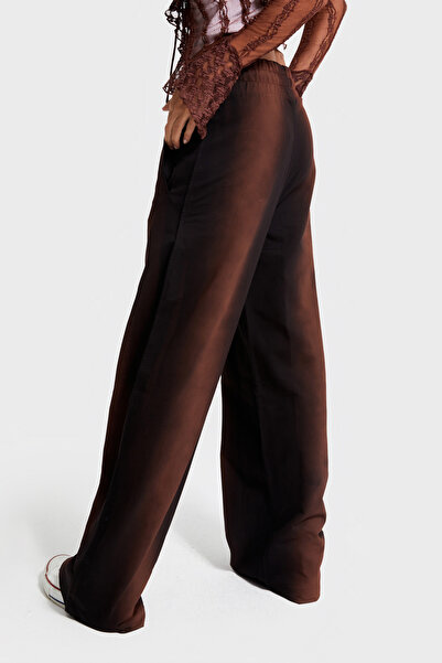 its basic Дамски кафяв W5-1 Специално пране, широка кройка, еластична материя, специален дизайн, панталони от спортен костюм