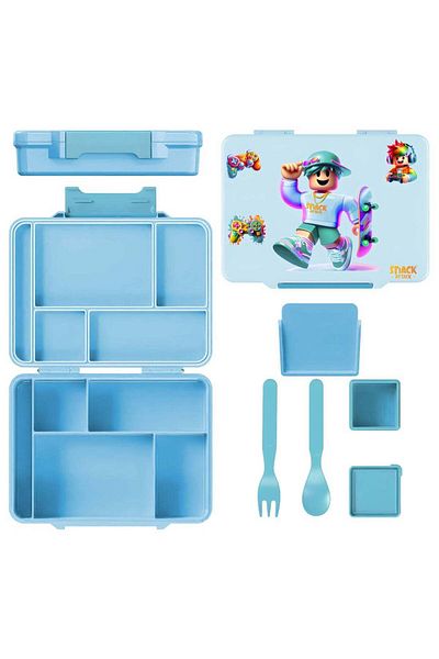 Snack Attack Convertible Kids Bento Lunch Box – 3 to 5 Compartment Food-Grade Leakproof Lunchbox w